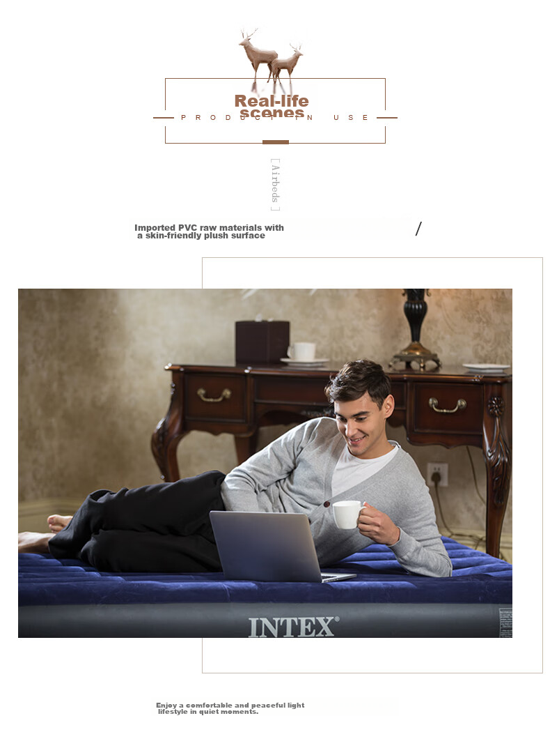 INTEX Inflatable Air Bed for Two People, Extra Large Air Mattress, Three-Person Pull-Out Air Bed, Foldable Outdoor Air Bed for Home Use, Model 64755 Camping Mat 4