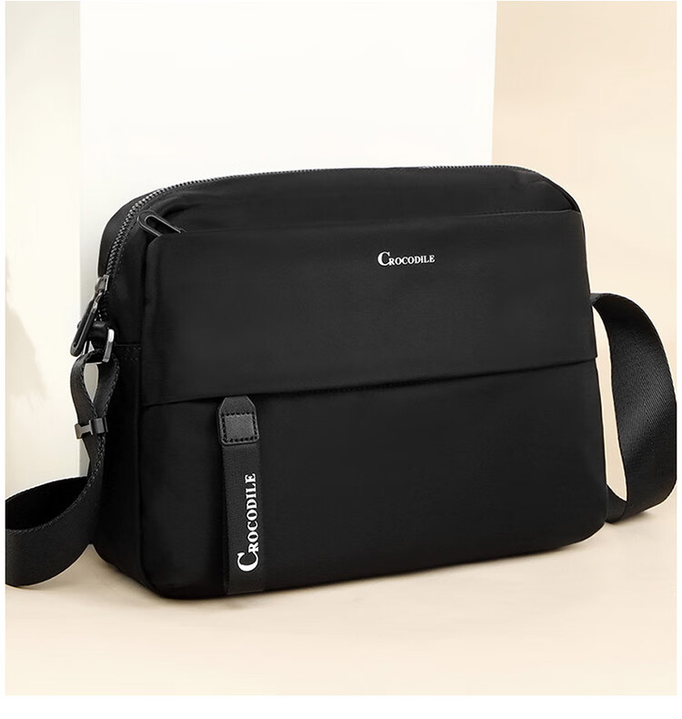 CROCODILE Fashion Handbag for Men, Simple Shoulder Bag, Lightweight Large Capacity Crossbody Bag, Birthday Gift B1937 Black 11