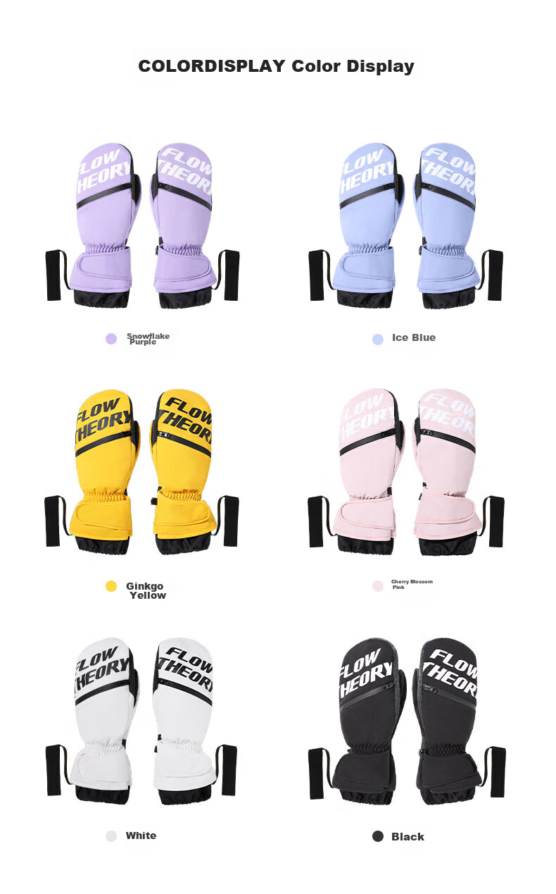 Flow Theory Full-Finger Kevlar Ski Gloves, Windproof, Waterproof, Warm, Wear-Resistant, Professional Single And Double Board Gloves 19