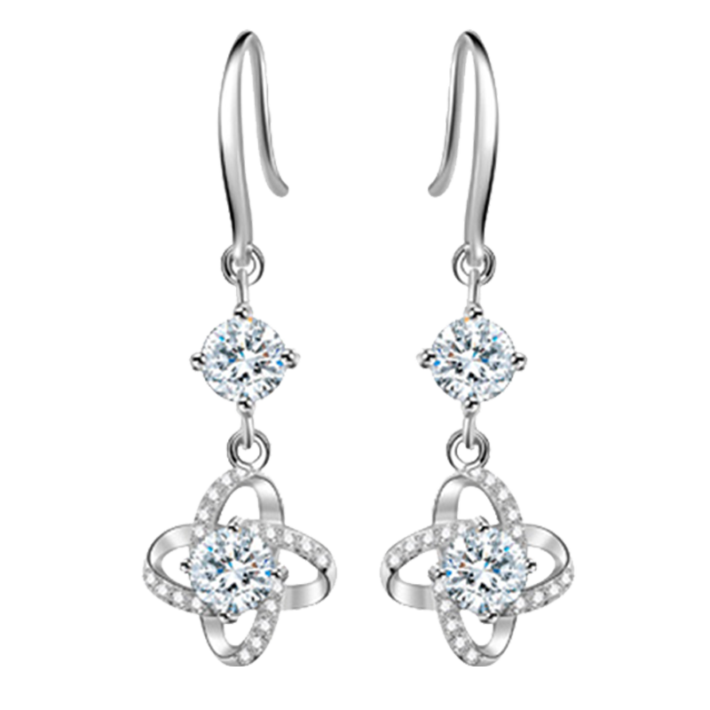 Dijing Four-Leaf Clover Earrings 99 Sterling Silver Ear Studs Women 2026 New High-End Birthday Gift for Girlfriend