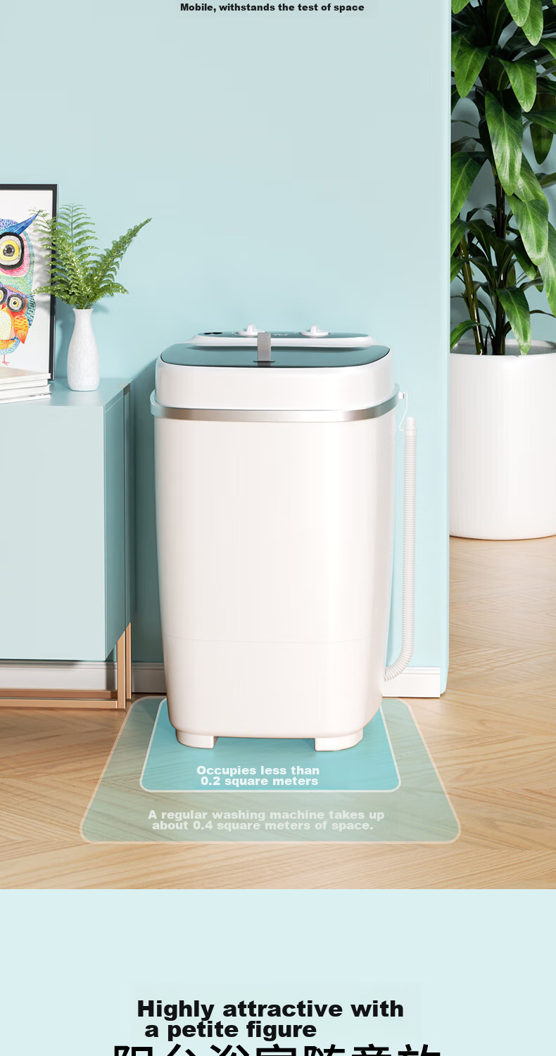 VCJ Home Small Mini All-In Washing And Deodorizing Machine, Large Capacity, Lazy Person's Gadget, Clean And Odor-Free, XP30-75 White 10