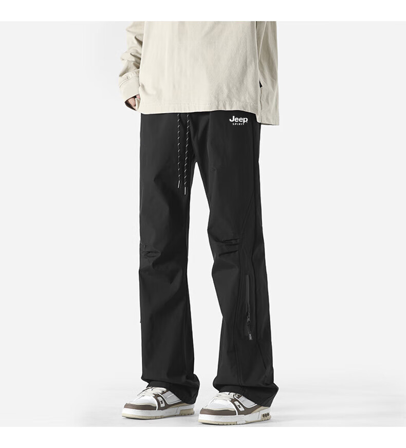 JEEP SPIRIT Men's Casual Outdoor Breathable Pants Black XL 5