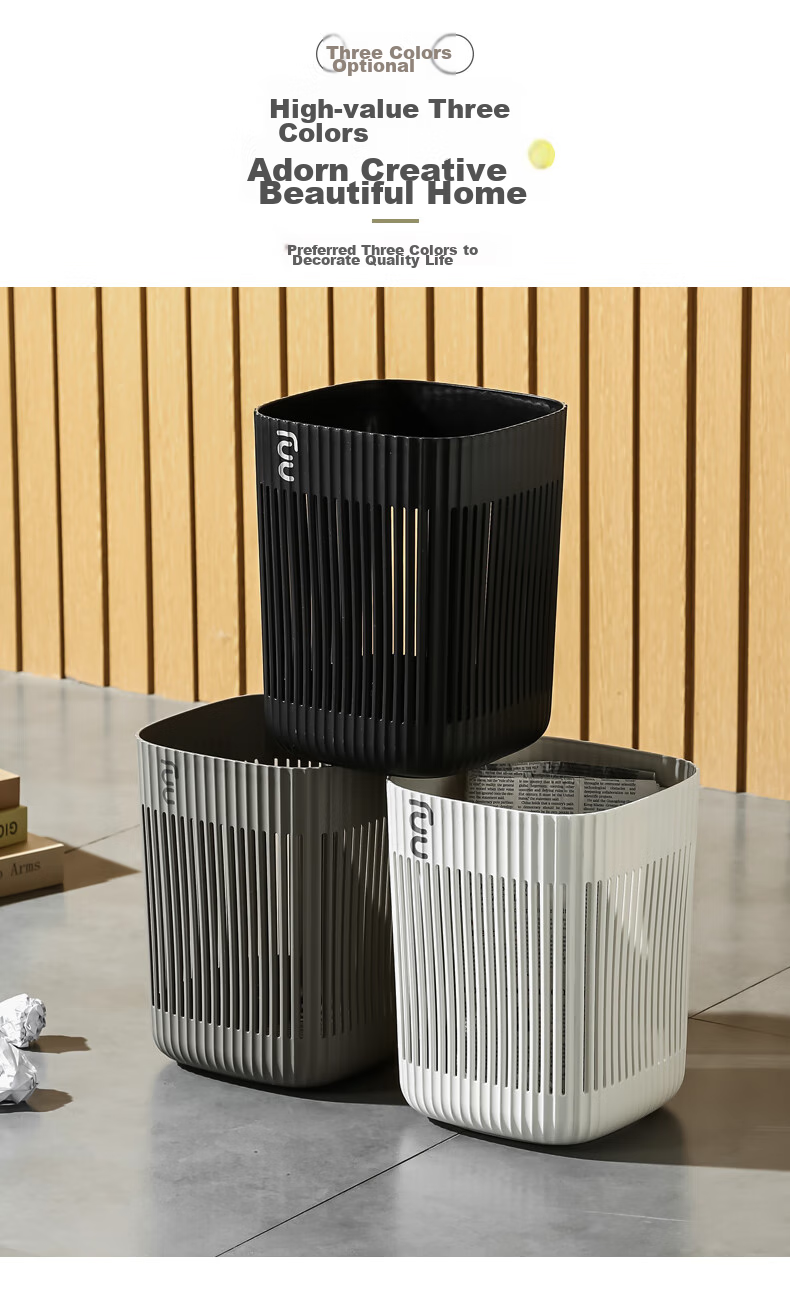 PUCHU Lidless Trash Can, 18L Capacity, Hollow Design for Kitchen, Bedroom, Living Room, Bathroom, Simple Large Garbage Bi 4