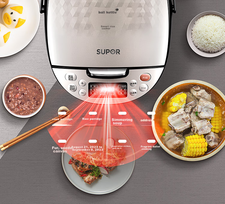SUPOR ZMD Assured Series Smart Rice Cooker, 5L Capacity, Spherical Inner Pot, Multifunctional Intelligent Reservation for 3-8 People, Micro-Pressure, Champagne Gold Color, CXFB50FC59-75 18