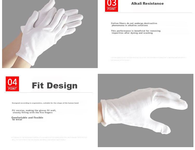 Beifute White Cotton Gloves, Breathable Driving Gloves, Thin Work Gloves for Antiques, Jewelry Handling And Performance, Thickened And Enlarged Version, 6 Pairs 10