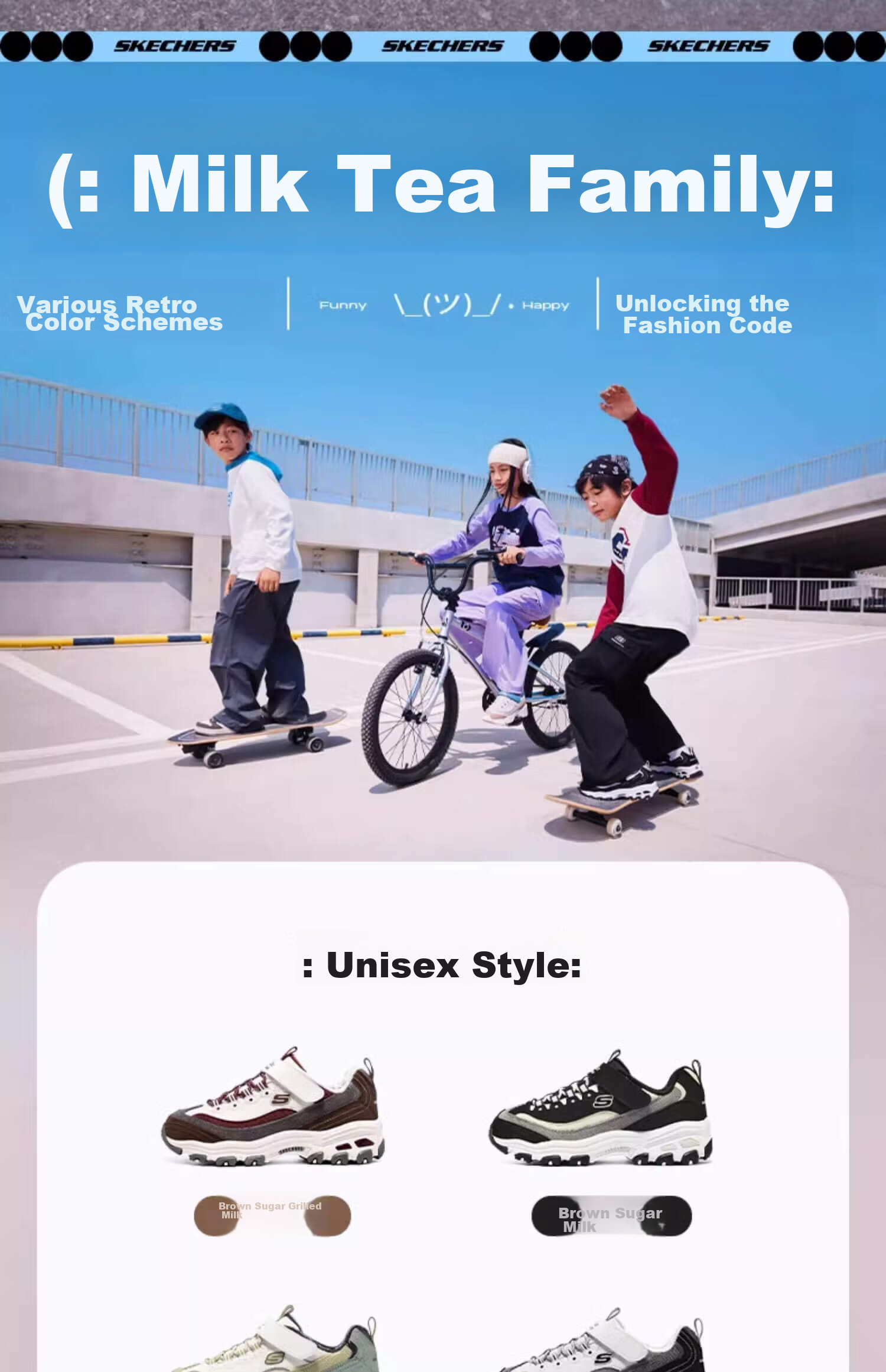 Skechers Children's Milk Tea Bear Autumn And Winter Girls' Warm Velvet Sneakers, Dad Panda Shoes 302524L 13