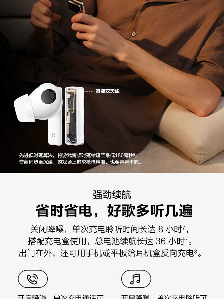 Huawei HUAWEI FreeBuds Pro True Wireless Bluetooth Headphones In-Ear Headphones Active Noise Cancellation Ultra-Long Battery Life Device Dual Connection Wireless Charging Version Frost Silver Huawei HUAWEI FreeBuds Pro True Wireless Bluetooth Headphones In-Ear Headphones Active Noise Cancellation Ultra-Long Battery Life Device Dual Connection Wireless Charging Version Frost Silver