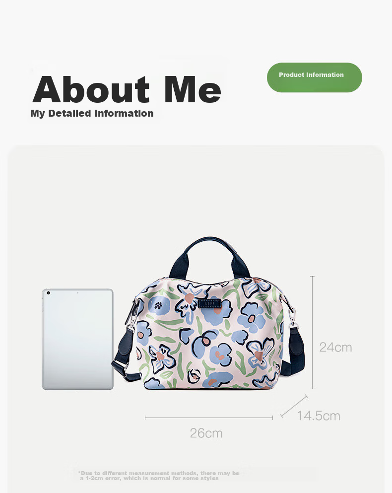 Laifu Fashion Dumpling Bag, Floral Art Print Crossbody Bag, Lightweight Soft Canvas Ladies Handbag, Birthday Gift 11