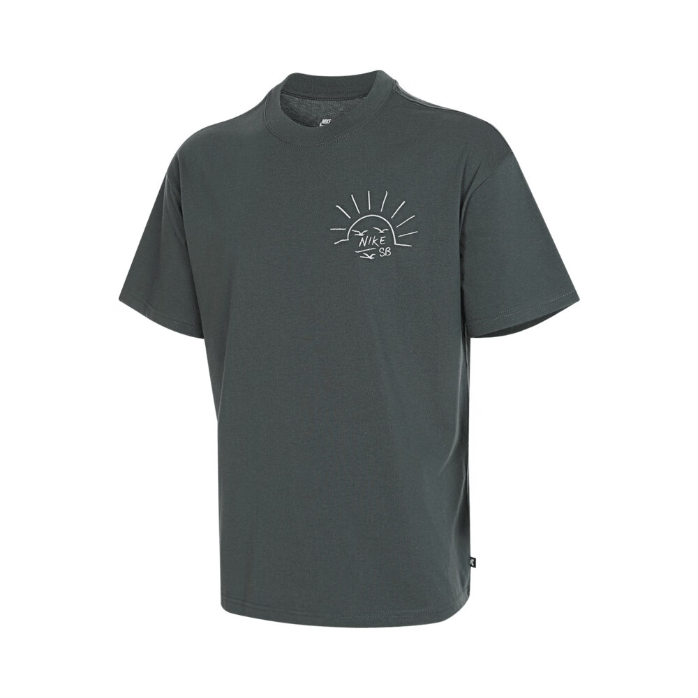 NIKE Spring And Summer Men's Short-Sleeve Round Neck T-Shirt, Sports Casual, Simple And Fashionable, FZ5282-338, Green, S 7