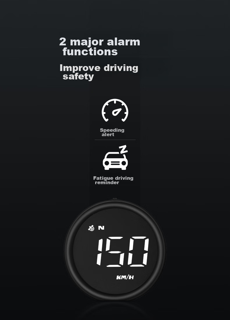 XINWUZHIJING Car HUD Head-Up Display, Universal LCD Instrument Cluster, GPS Version, Speed Warning, Leveling Display G1 7