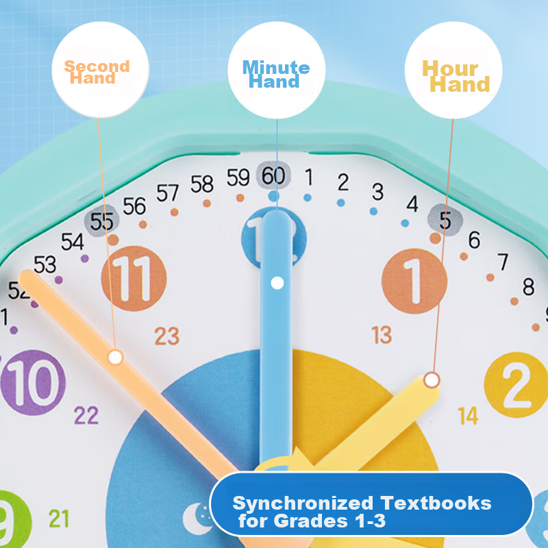 M&G Stationery Children's Clock Learning Device, Three-Hand Synchronized Clock Alarm Model, Teacher Recommended, Kindergarten Time Awareness Educational Toy ASD998K3