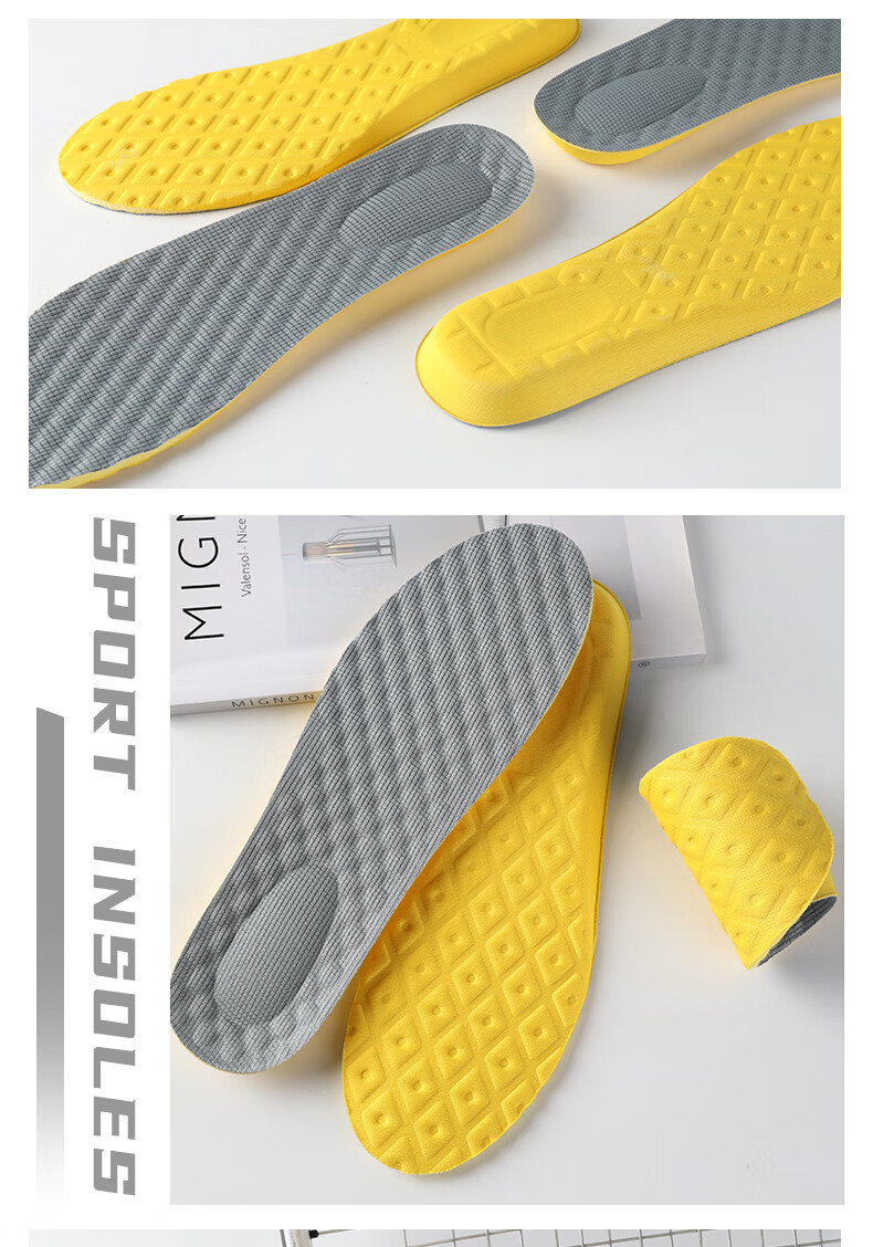 FOOTOPPO Latex Insoles Men Sports Shock Absorption Soft Elastic Thickened Military Training Insoles Women 19