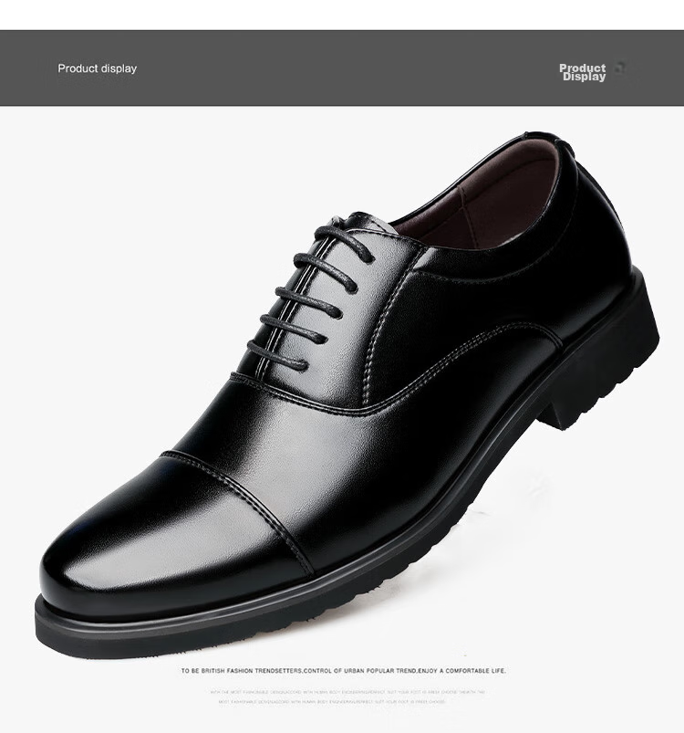 BEIOUTU Men's Leather Shoes, Fashionable Three-Joint Business Formal Shoes, Comfortable Lace-Up Casual Men's Footwear, 8827 Black, Size 41 13