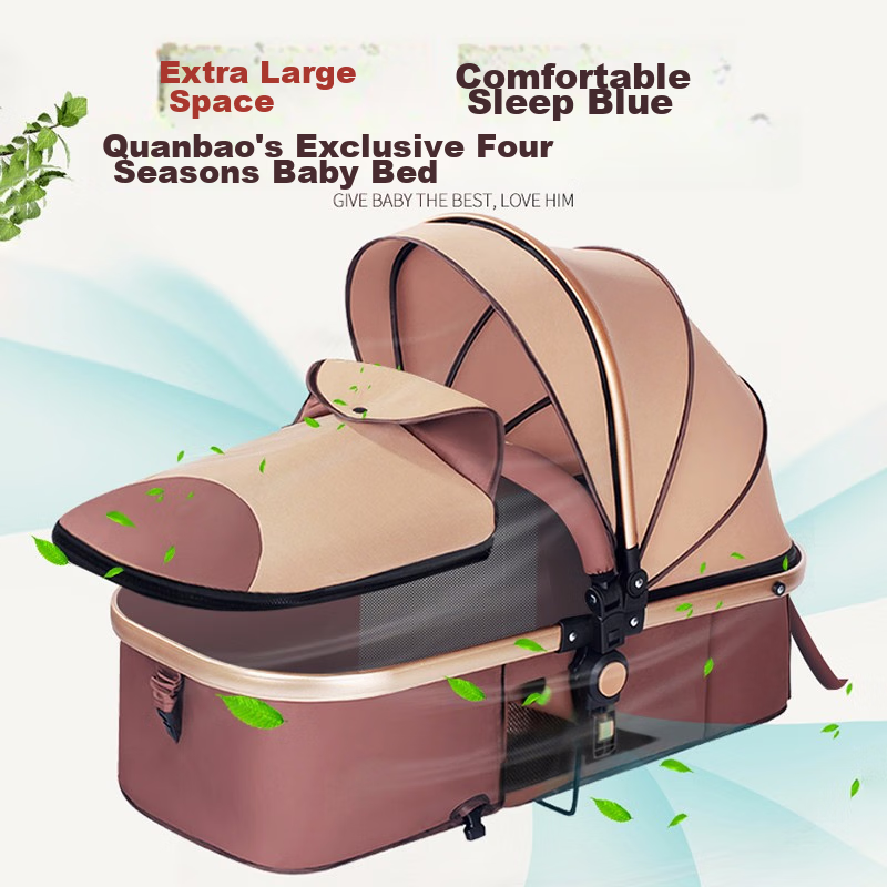 ANGI BABY Stroller, Reclining And Foldable, High Landscape View, Reversible, Shock-Absorbing Pushchair