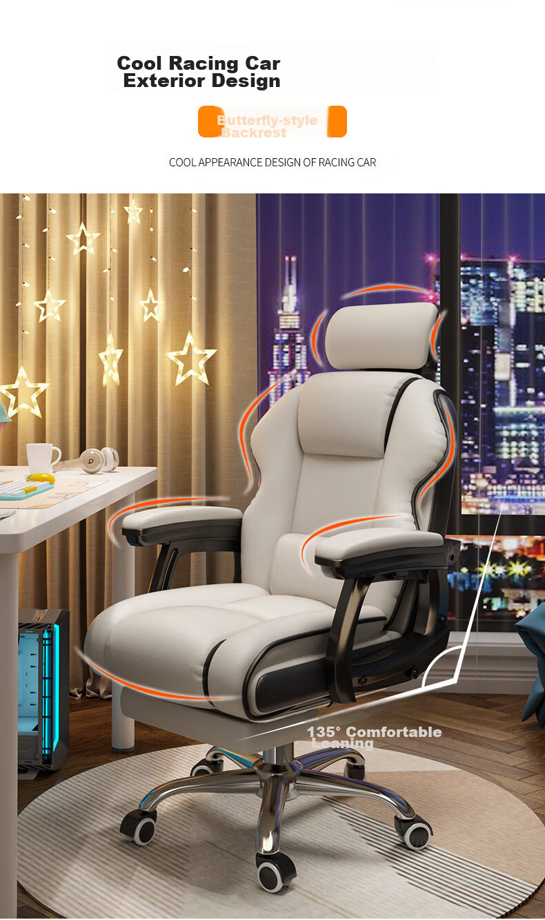Chibailun Ergonomic Office Chair, Computer Gaming Chair for Home Use, Study Chair, Executive Chair with Adjustable Height And Swivel Functio 6