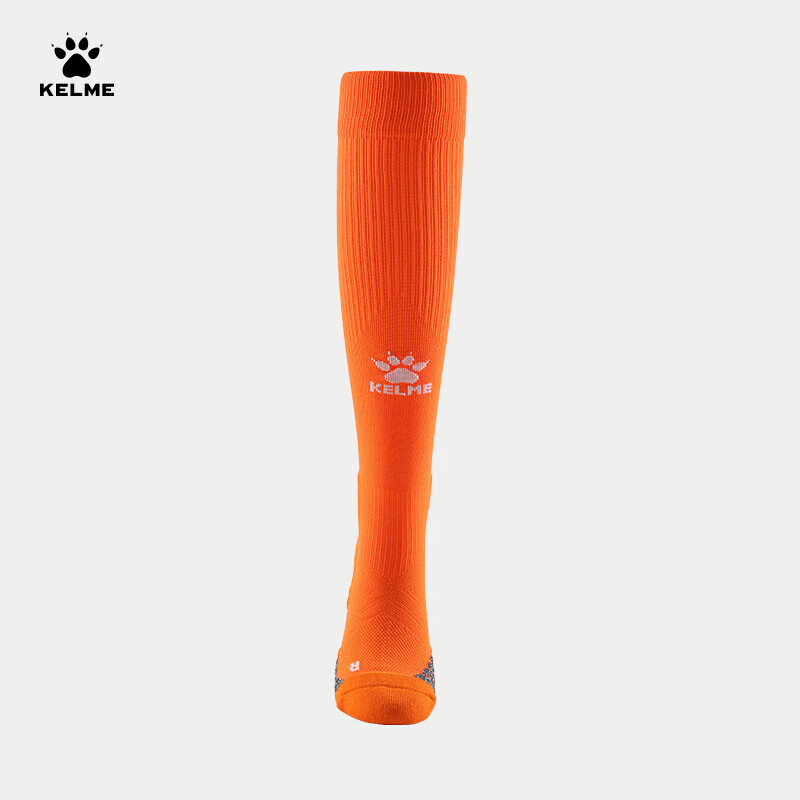 KELME Long Tube Football Socks Non-Slip Yarn Thick Sole High Tube Professional Football Match Training Elite Sports Socks Orange XS