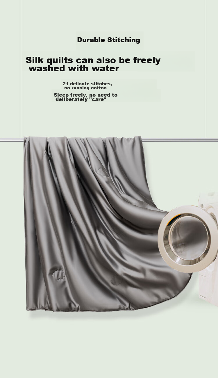JD Jingzao Silk Quilt Lenzing Tencel Summer Cooling Quilt Air Conditioning Quilt 100% Silk Cooling Quilt 1.8x2.1m 9