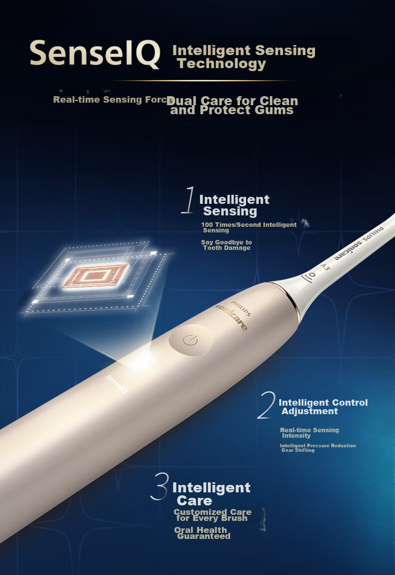 PHILIPS Diamond Ai Electric Toothbrush, One-Touch Ai Automatic Adjustment, Five Smart Sensing Chips, Ai Intelligent Premium Brush Head, HX9996-13 Pink 7
