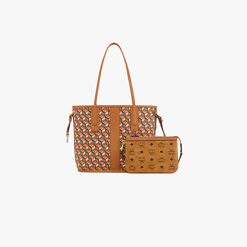 MCM New Arrival Exquisite Commuter LIZ Small Reversible Double Tote Bag Cognac Color Qixi Festival Gift 2