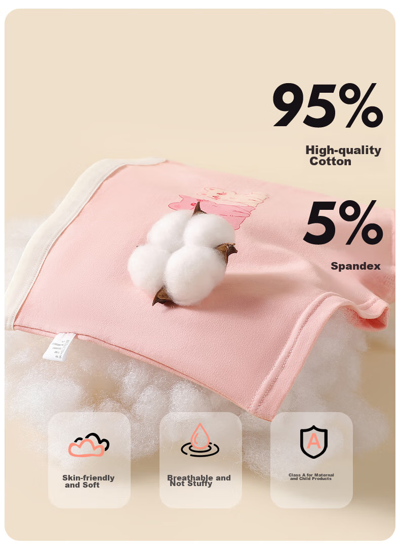 LangSha Girls' Underwear, Class A Cotton Breathable Antibacterial Boyshorts, Cute Cartoon Style, No Wedgie, Size 150 1
