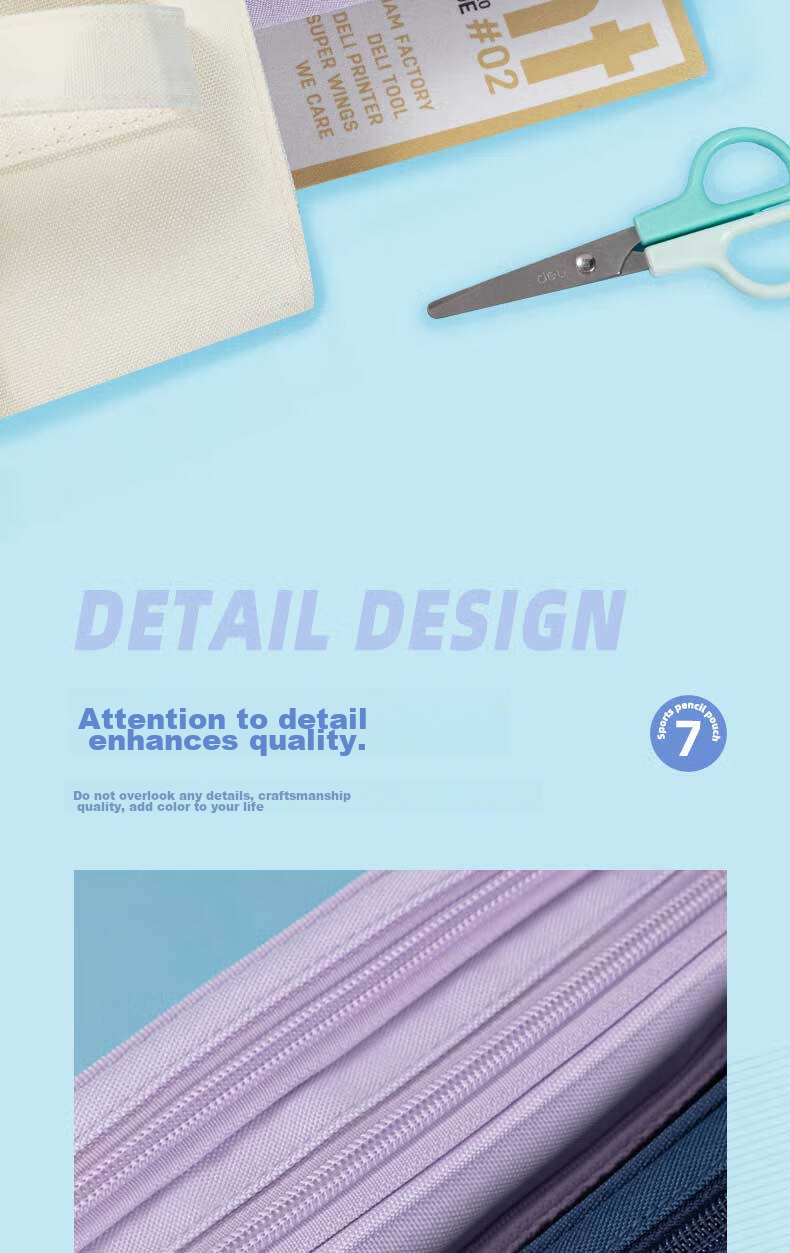 Deli Student Pencil Case, Sporty Style Composite Multi-Purpose Large Capacity Stationery Box, Lightweight Pencil Case, Back-To Stationery Gift 10
