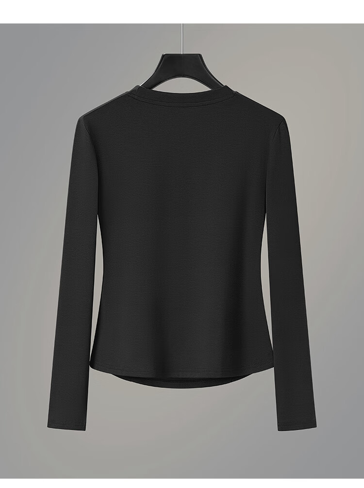 Tachi Simple Base Shirt, 2026 Spring New Women's Clothing, Pleated Waist-Cinching Slimming Round Neck Top 18