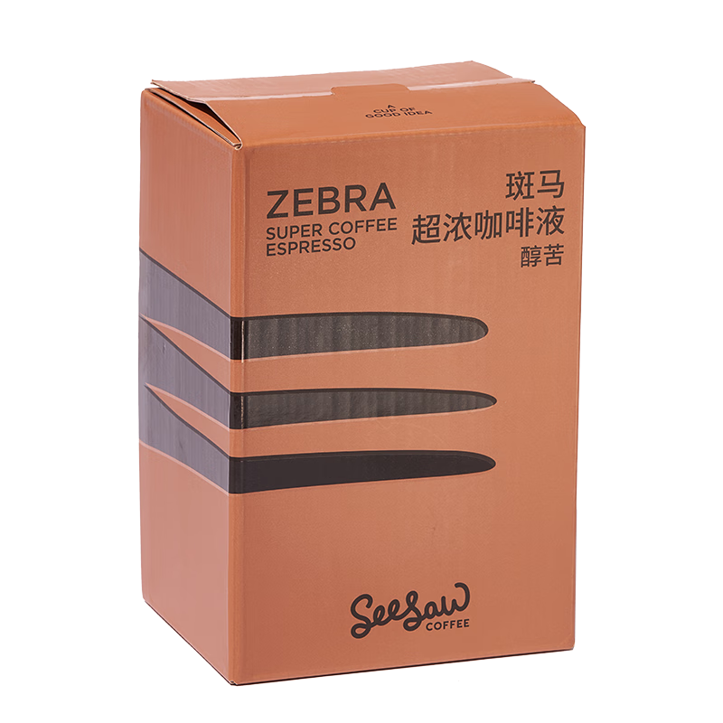 Seesaw 斑马速溶浓缩咖啡液33ml*6条 醇苦风味 大容量冷萃美式