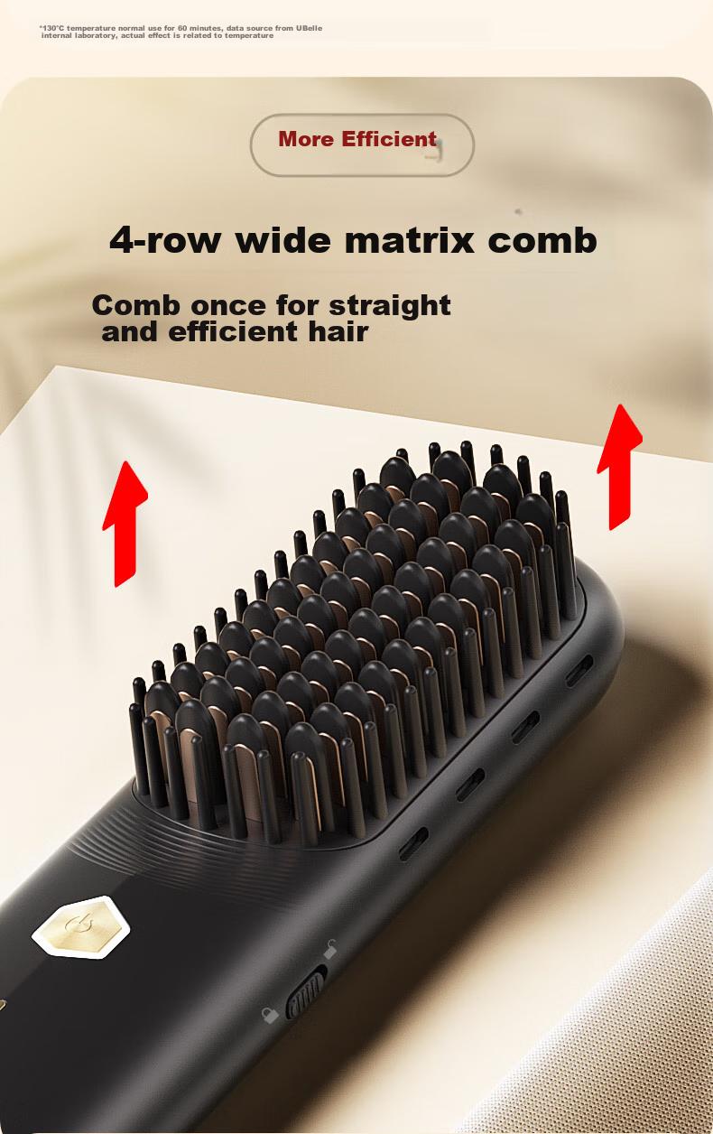 UBelle [Mid-Autumn Festival Gift] Cold Wind Wireless Straight Hair Brush, Negative Ion Hair Care, Non-Damaging Straightening Iron, Portable One-Comb Instant Smoothness, High Crown Frizz Improvement, Birthday Gift for Girlfriend 15