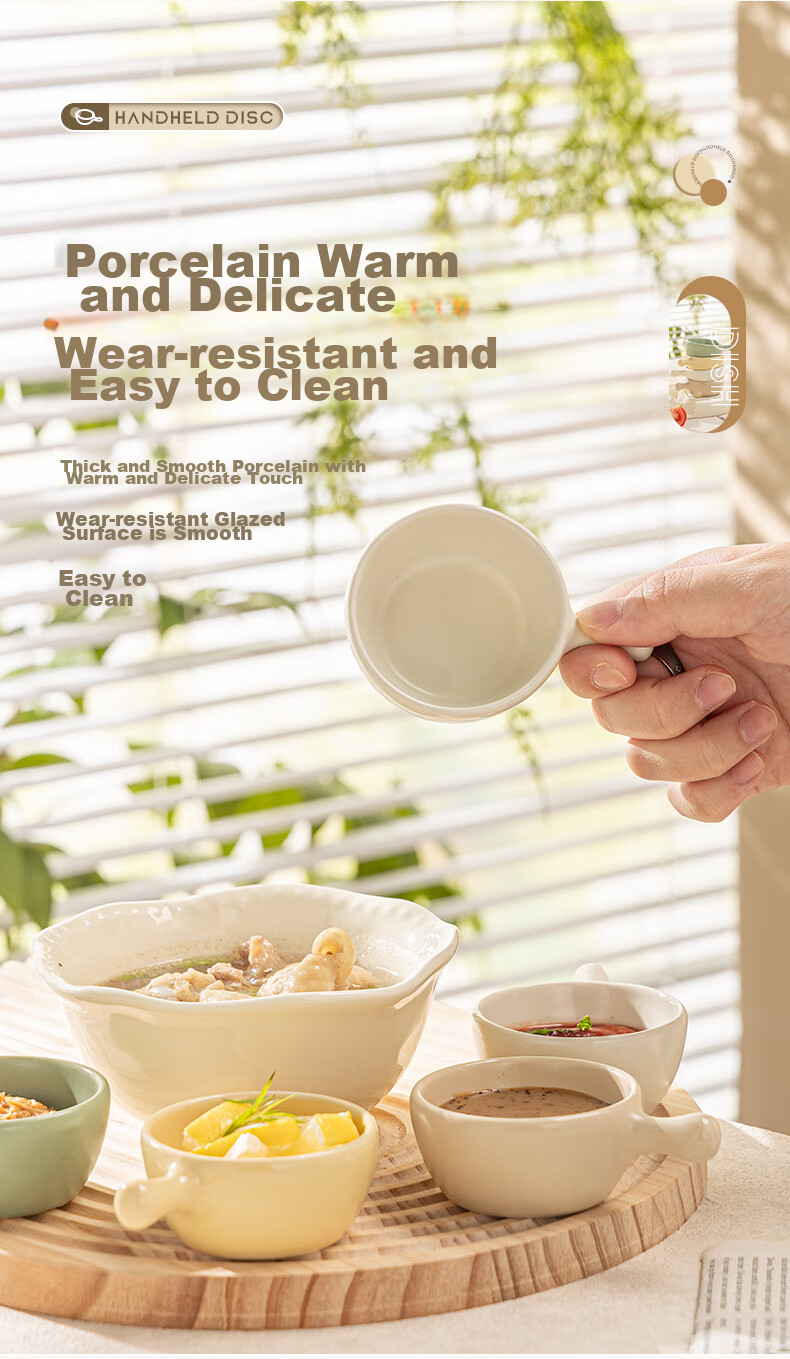 Guangyi Ceramic Four-Color Dipping Sauce Plates, Soy Sauce Dishes, Seasoning Plates, Snack Dishes, Condiment Plates, Ceramic Four-Piece Set GY7448 11