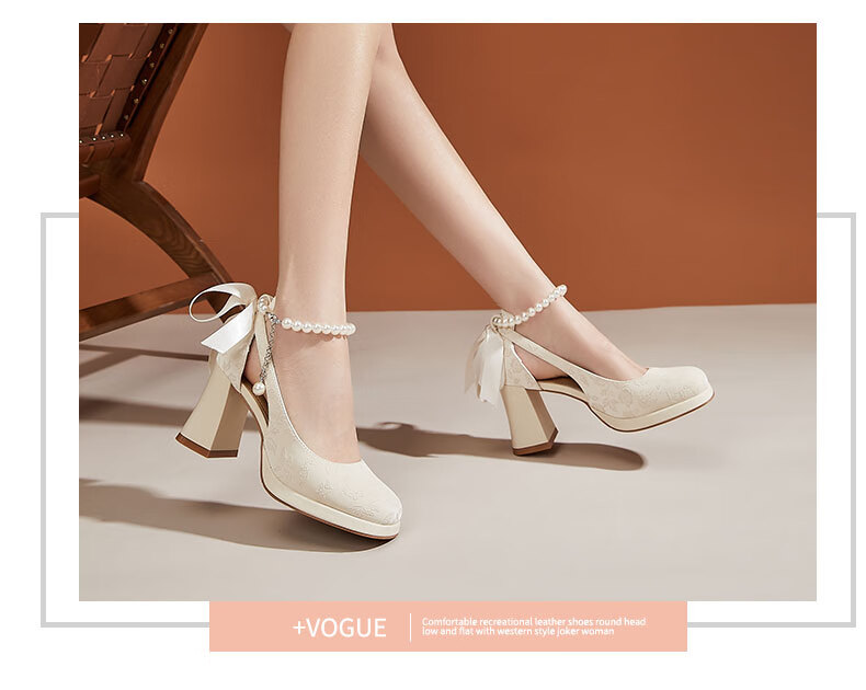 DAPHNE Chinese Style Dress Shoes for Women, Chunky Heel Heightening Black High Heels Wedding Shoes Mary Jane Shoes, Black, Size 37 11