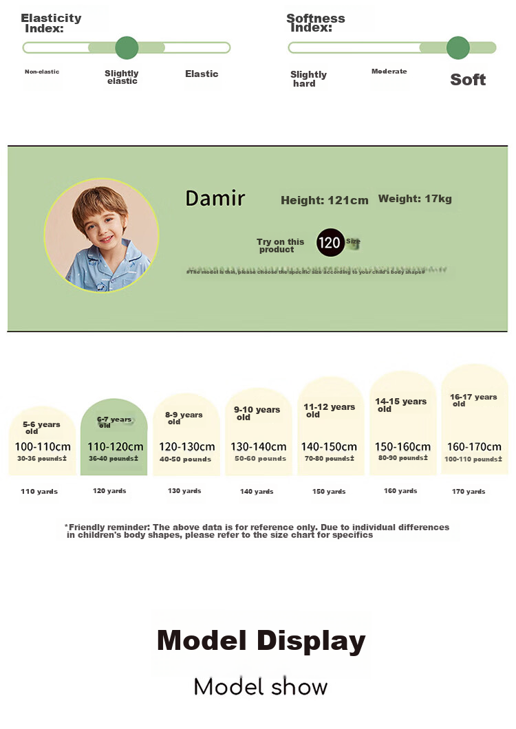 Dingguagua Children's Pajama Set, Spring And Summer Pure Cotton, for Older Boys, Home Wear with Open Front, Light Blue, Size 120 5