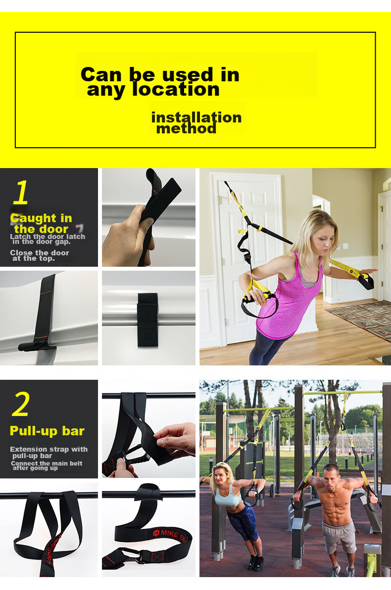 Mike TRX Suspension Training Pull Rope, Resistance Fitness Equipment for Men And Women, Home Gym Strength Training, Anti-Breakage 14