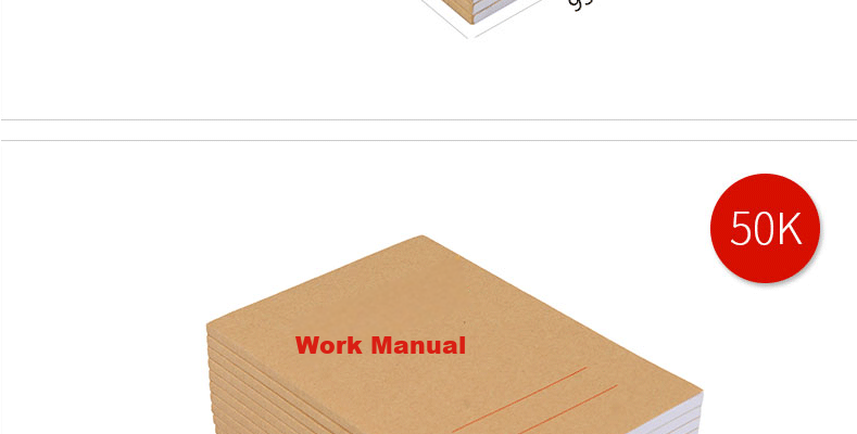 DiLe Premium Series 36K Work Manual Custom Notebook Kraft Paper Small Size Work Manual Journal Pocket Notebook 60 Sheets/book 4448-36K (Pack of 10) 5