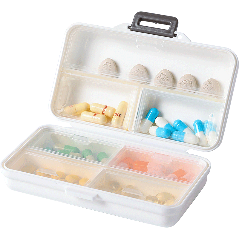 Etravel Portable Pill Organizer Box with Large Capacity for Medications, Pills, Jewelry, 7-Day Extra Large 7-Compartment Rectangular Pill Case
