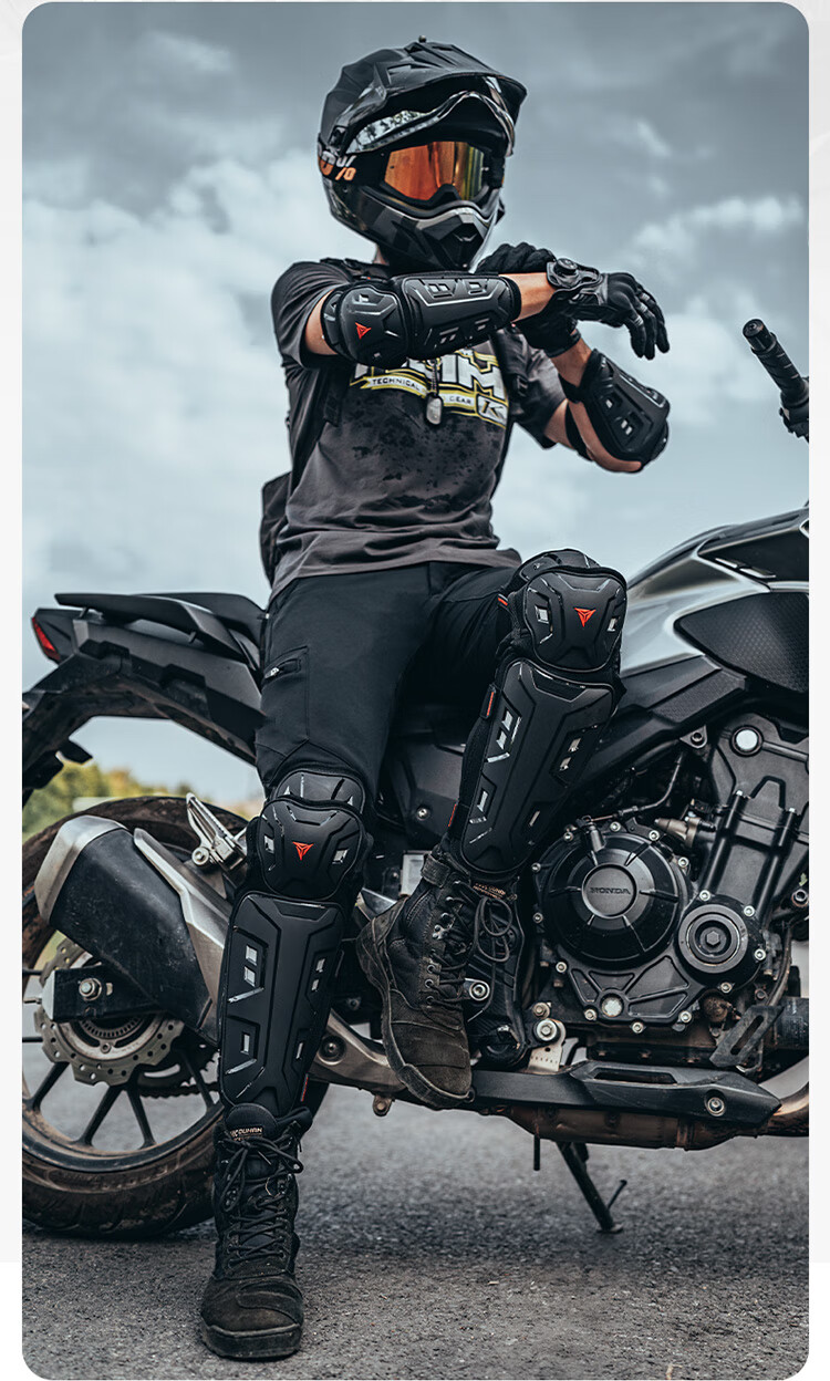 MOTOWOLF Motorcycle Protective Gear, Summer Windproof Knee And Elbow Pads, Anti-Fall Motorcycle Riding Protection, Leg Guards, Windproof Rider Equipment for All Seasons 2