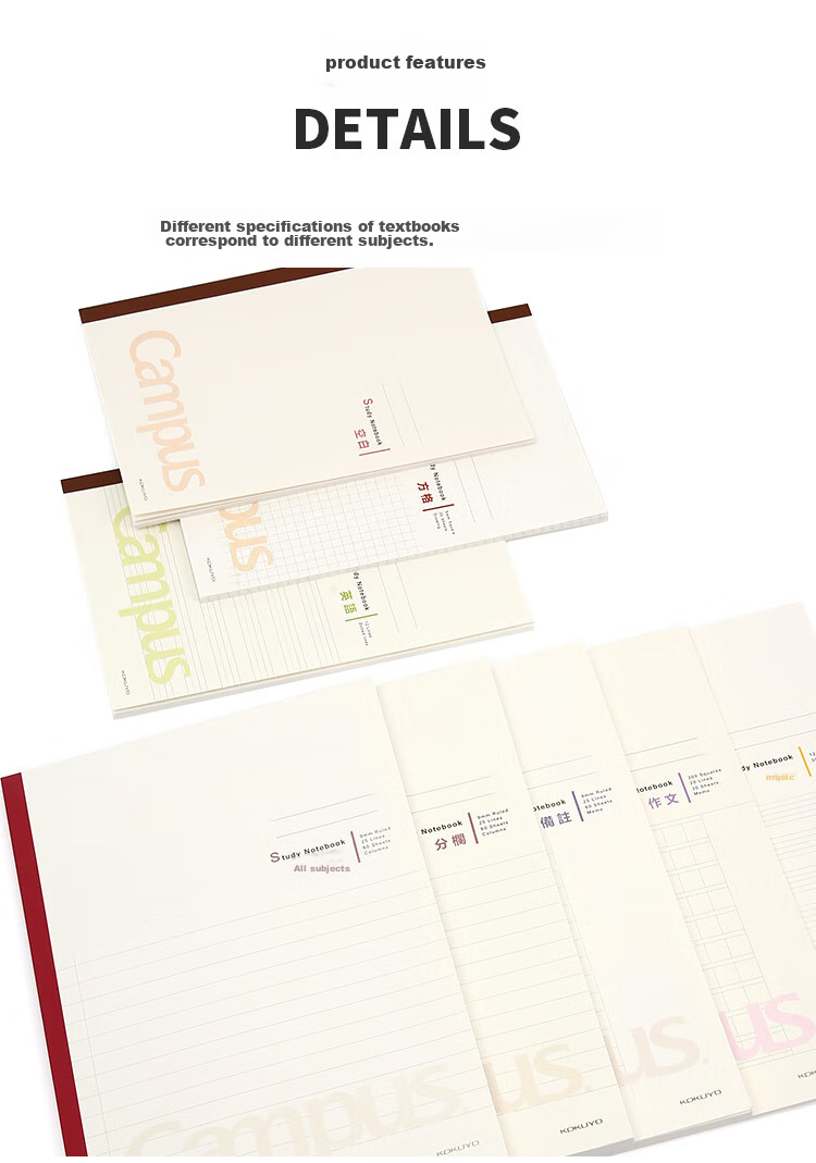 KOKUYO Campus Wireless Binding Notebook, Soft Cover Notebook, All Subjects, B5 Size, 60 Sheets, 3 Books, WCN-CNB1632 3