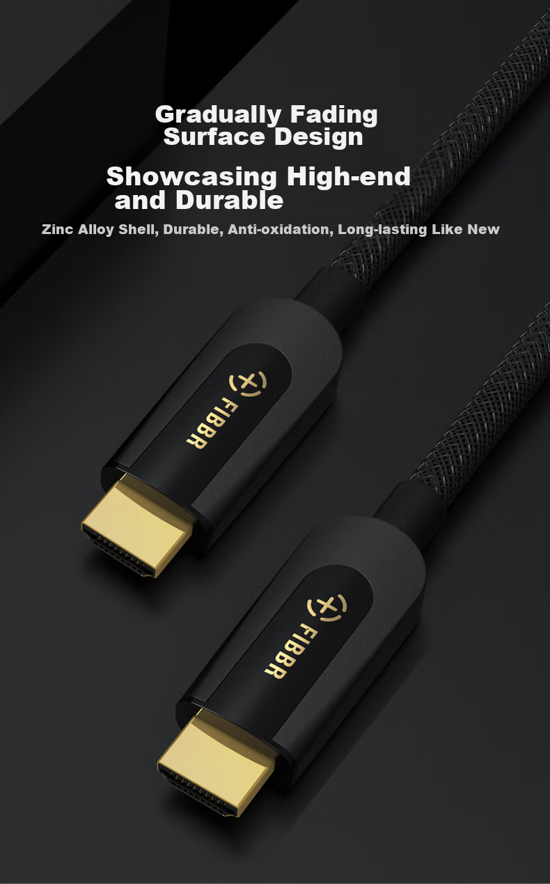 FIBBR HDMI Cable Version 2.1 Video Cable 4K144Hz/8K60Hz Set-Top Box Apple TV TV Soundbar Projector Connection Cable Compatible with HDMI2.0 2 Meters 14