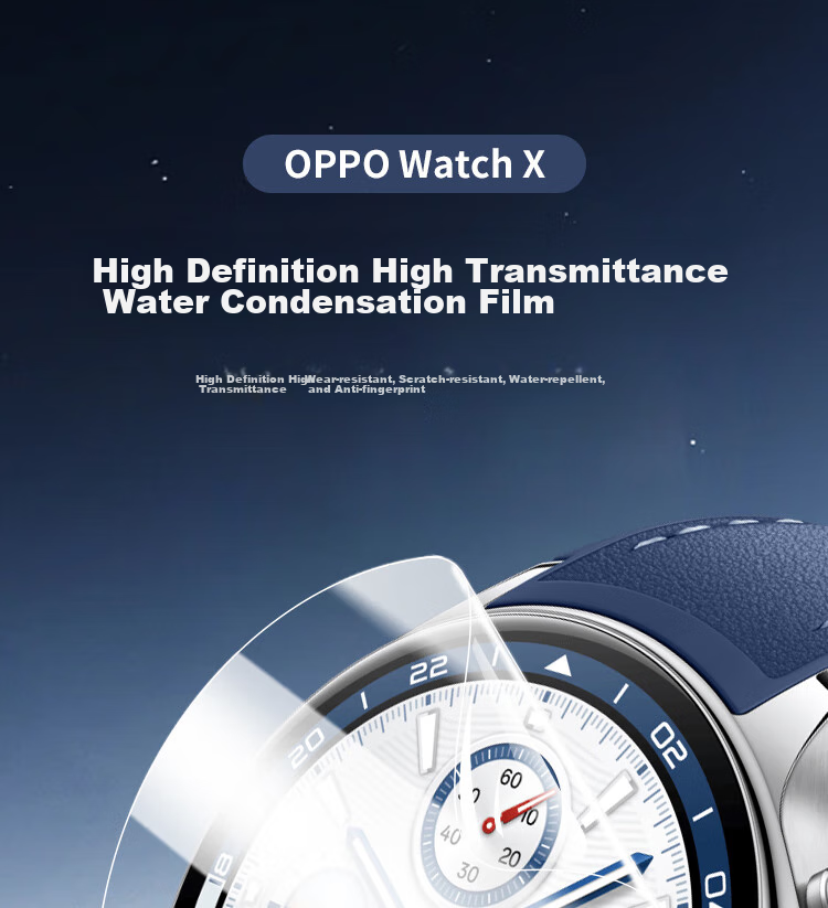 ESCASE [Three-Pack Premium] Screen Protector for OPPO Watch X, Hydrogel Film, Full Coverage, HD Clear, Shockproof, Fingerprint-Resistant Protective Film 1