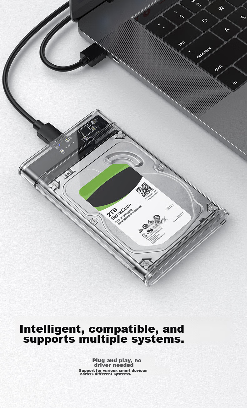 LinkStone External Hard Drive Enclosure, 2.5-Inch IDE And USB 2.0 Port, Laptop Hard Drive Case, SSD And Mechanical Hard Drive Enclosure, E130 New Model 7