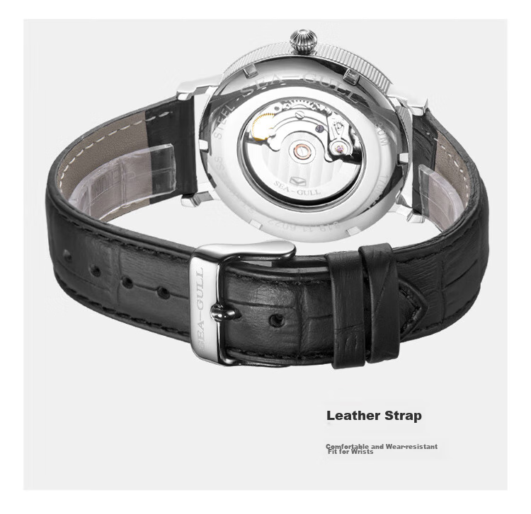 SEAGULL Men's Automatic Mechanical Watch, Bauhaus Date Display Men's Watch, Birthday Gift for Men, Model 6091 38