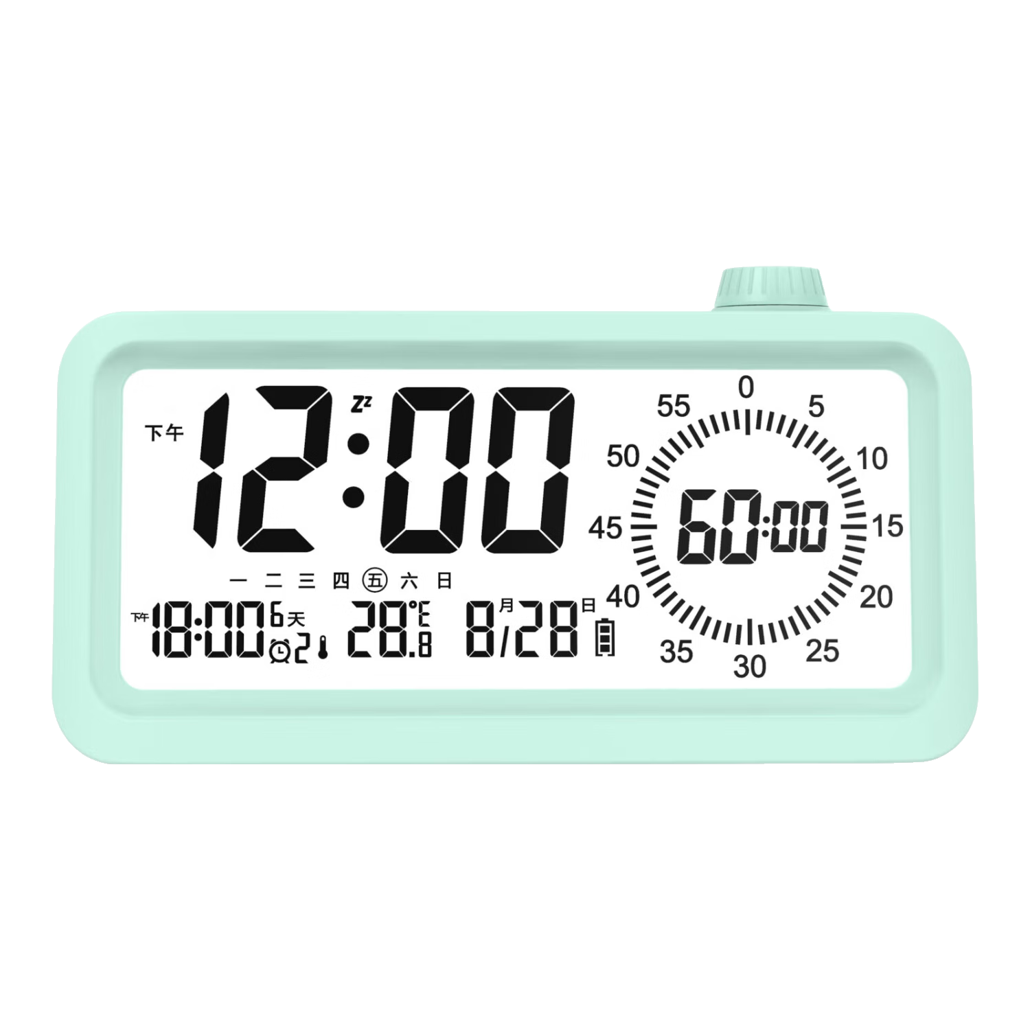 Compas Electronic Student Alarm Clock, Visual Timer, Children's Countdown Time Management Tool, Back-To Essential for Advancement, 2318 Green, Rechargeable Version for School Seaso