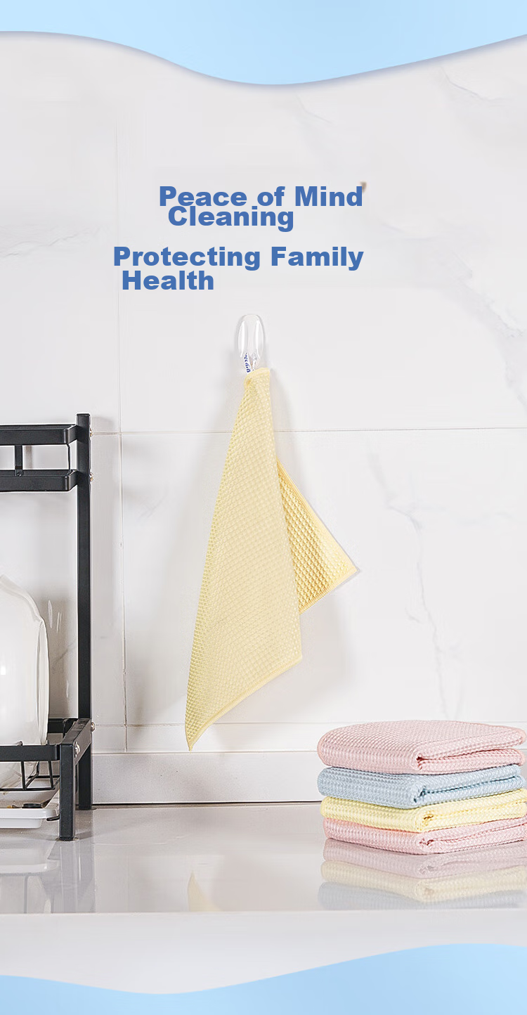 MIAOJIE Antibacterial Cleaning Cloth, 28*28cm, 5-Pack, Dishwashing Cloth, Hand Towel, Kitchen Absorbent, Oil-Removing, Cleaning Table, Household Use 9
