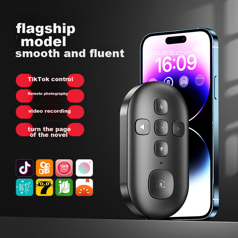 Kerunle Bluetooth Remote Control Phone Remote Bluetooth Selfie Stick Live Streaming Beauty Enhancer Kuaishou Douyin Short Video Novel Page Turner