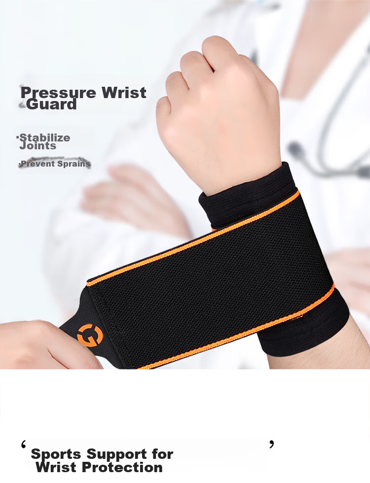 GINGPAI SPORT Compression Wrist Support Brace for Sprains, Women's Tendon Sheath Wristband, Sports Volleyball Badminton Protective Sleeve, Pain Relief And Warmth Bandage, Black, One Pair 1