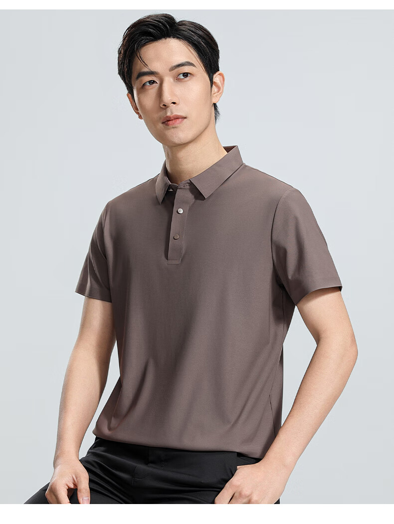 ROMON 7A Antibacterial Short Sleeve Polo Shirt Men Summer Cool Touch Sun Protection Business Shirt 12