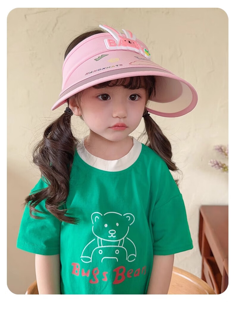 Ousen Children's Sun Protection Hat, New Summer Style Baby Sun Visor Cap, Little Girl UV Protection Wide Brim Hat, Girls' Visor Cap 6