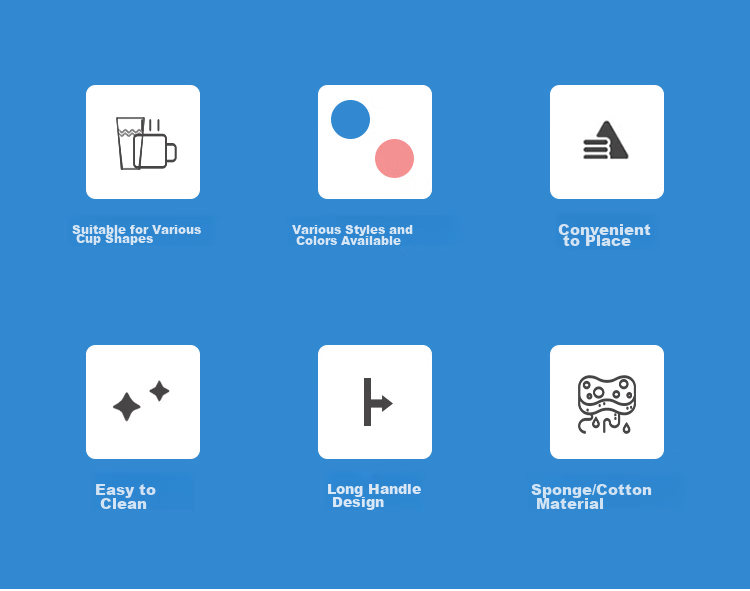 LOCK&LOCK Long Handle Sponge Cup Brush Set with Straw Brush - Household Magic Cleaning Kit 2