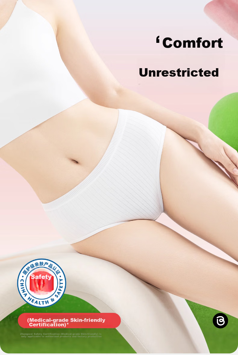 BADIGAO Disposable Women's Underwear, Pure Cotton Crotch, Sterile, Travel-Friendly, Postpartum, Menstrual, Portable, No-Wash, Daily-Use, 10A Antibacterial 1