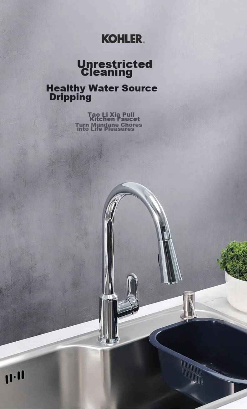Kohler Kitchen Faucet Taoli High-Arc Pull-Out Faucet Copper Alloy 24339T Upgraded Version 2