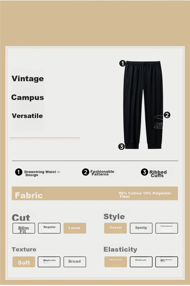 ANTA Fleece-Lined Sweatpants for Men, Winter New Style Knitted Sports Trousers, Casual Joggers, Versatile Men's Pants 16